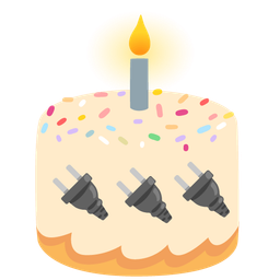 Electric plug and Birthday cake