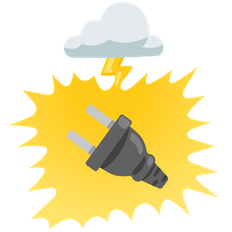 Electric plug and Cloud with lightning