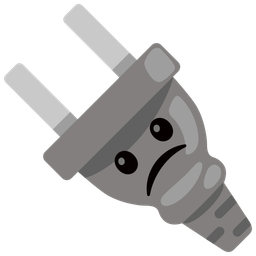 Electric plug and Confused face