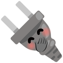 Electric plug and Face with hand over mouth