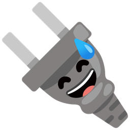 Electric plug and Grinning face with sweat