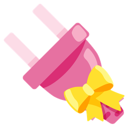 Electric plug and Heart with ribbon