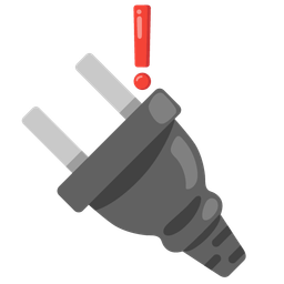 Electric plug and Red exclamation mark
