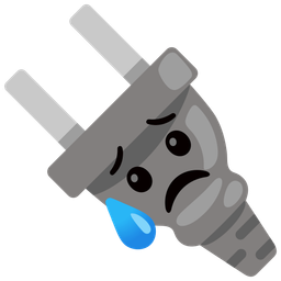 Electric plug and Sad but relieved face