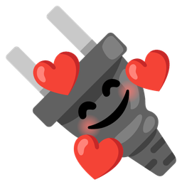 Electric plug and Smiling face with hearts