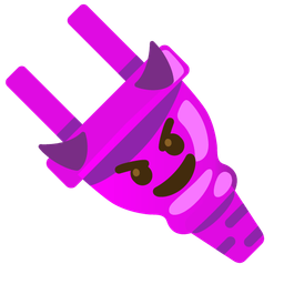 Electric plug and Smiling face with horns