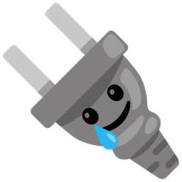 Electric plug and Smiling face with tear