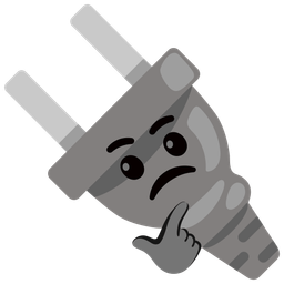 Electric plug and Thinking face