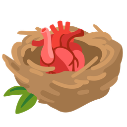 empty nest and anatomical heart