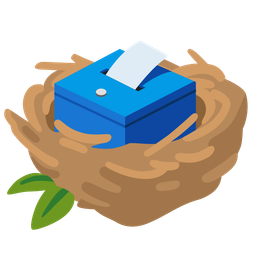 empty nest and ballot box with ballot