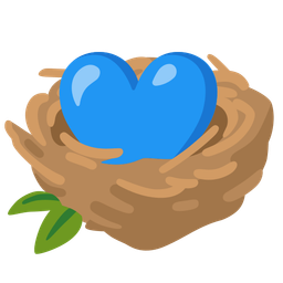 empty nest and blue heart