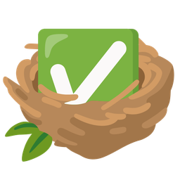 empty nest and check mark button