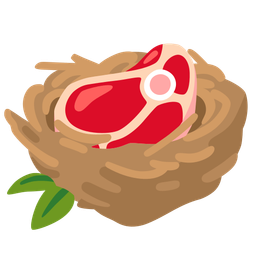 empty nest and cut of meat