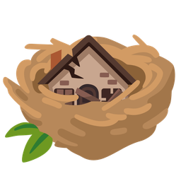 empty nest and derelict house