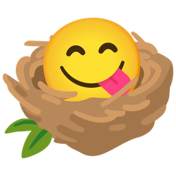 Empty nest and Face savoring food