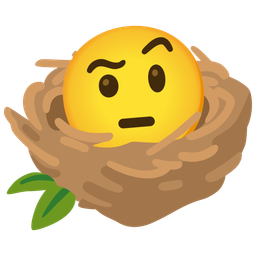 empty nest and face with raised eyebrow