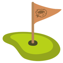 empty nest and flag in hole