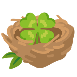 empty nest and four leaf clover
