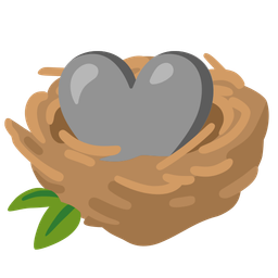 empty nest and grey heart