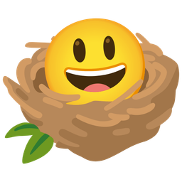 Empty nest and Grinning face with big eyes