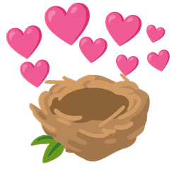 empty nest and heart with arrow