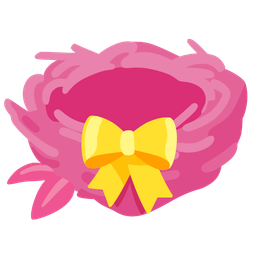 empty nest and heart with ribbon