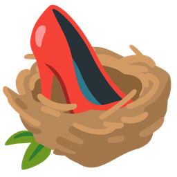 empty nest and high-heeled shoe