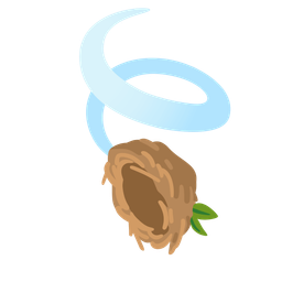 empty nest and leaf fluttering in wind