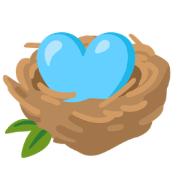 empty nest and light blue heart