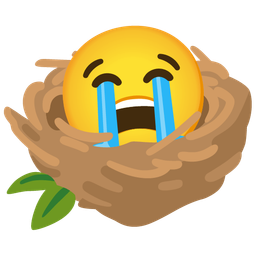 empty nest and loudly crying face