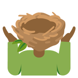 empty nest and person shrugging