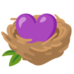 empty nest and purple heart