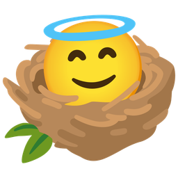 Empty nest and Smiling face with halo