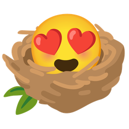 Empty nest and Smiling face with heart-eyes