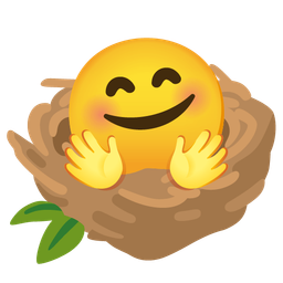 Empty nest and Smiling face with open hands