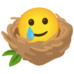 Empty nest and Smiling face with tear