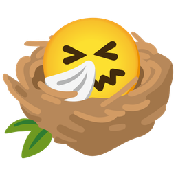 empty nest and sneezing face