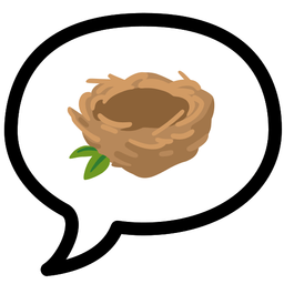 empty nest and speech balloon