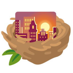 empty nest and sunset