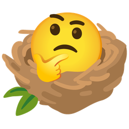 empty nest and thinking face