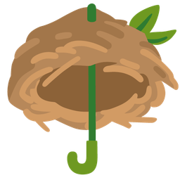 empty nest and umbrella