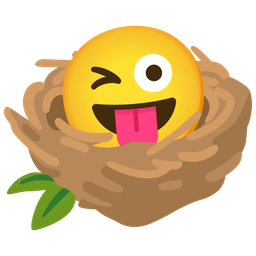 Empty nest and Winking face with tongue