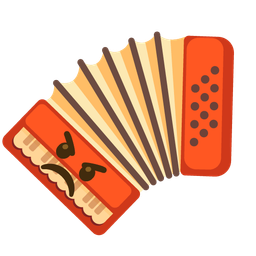 enraged face and accordion