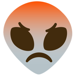 enraged face and alien