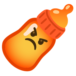 enraged face and baby bottle