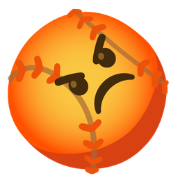 enraged face and baseball