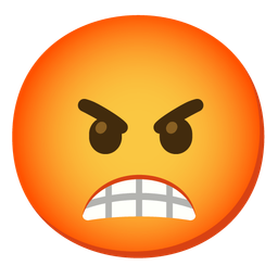 Enraged face and Beaming face with smiling eyes