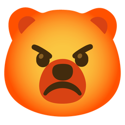 enraged face and bear