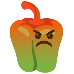 enraged face and bell pepper