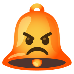 enraged face and bell